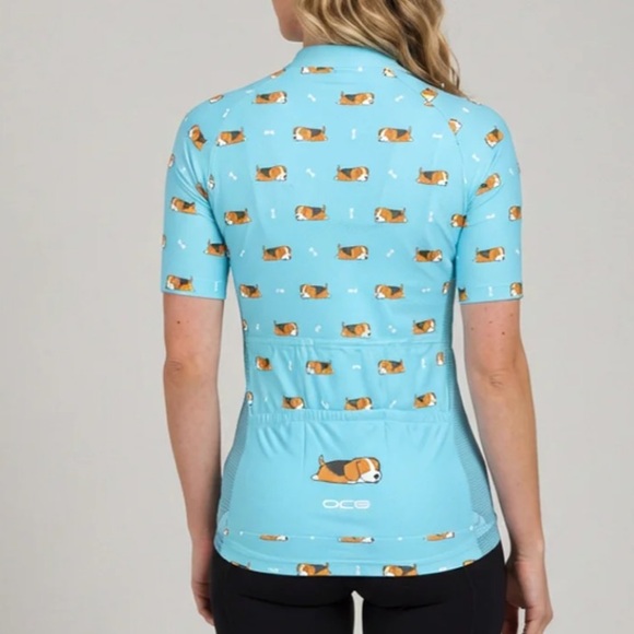 WOMEN'S SLEEPING BEAGLE SHORT SLEEVE CYCLING JERSEY Size 3XL - Picture 2 of 7